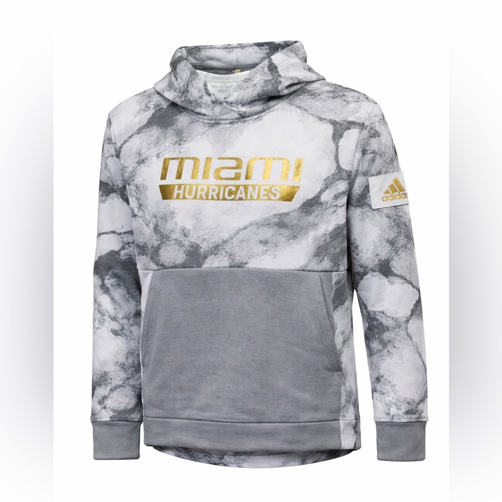 Adidas Hurricanes AEROREADY Gray Marble Training Top Long Sleeve Hoodie Athletic